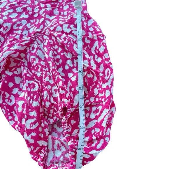Zara Pink Leopard Print Cut Out Puff Sleeve Mini Dress M - Picture 13 of 14